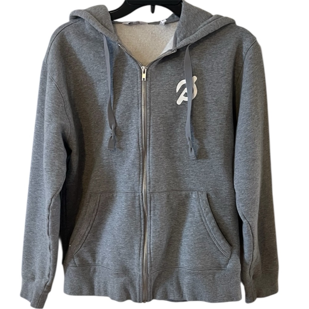 Peloton Grey Hoodie Sweatshirt Size Small “Together We Go Far” Colorful Jacket